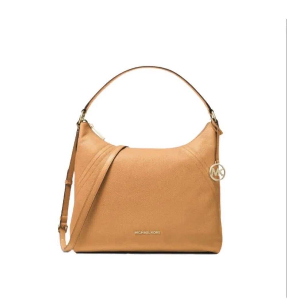 Michael Kors Aria Large Shoulder Bag Sun Yellow Leather Hobo Purse